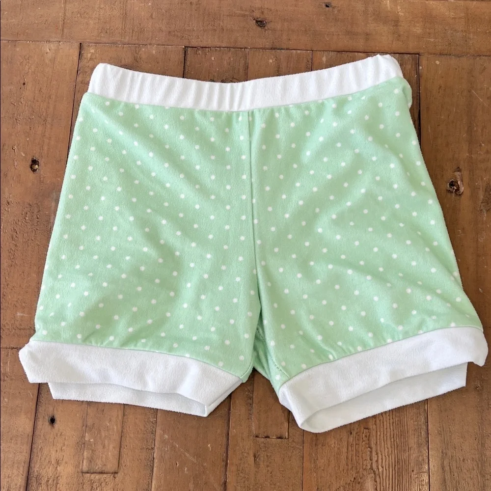 SweetHoney Pink Floral and Green Polka Dot pajama set girls 6 ruffles